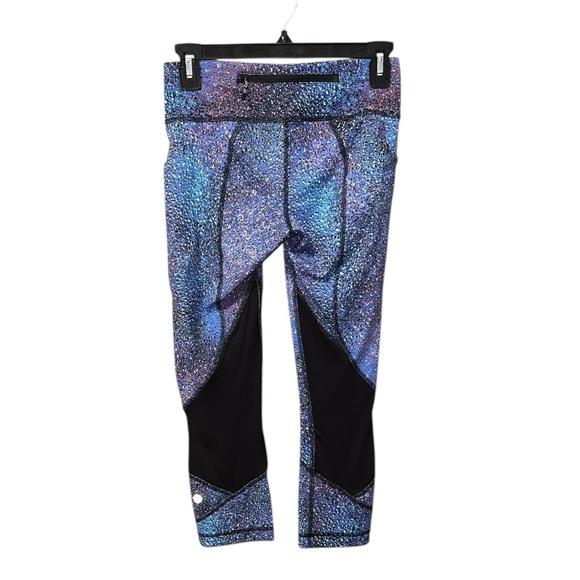 Lululemon Run Inspire Crop II – Mermaid Strive Galaxy Purple/Blue – Size 4 - Picture 2 of 3